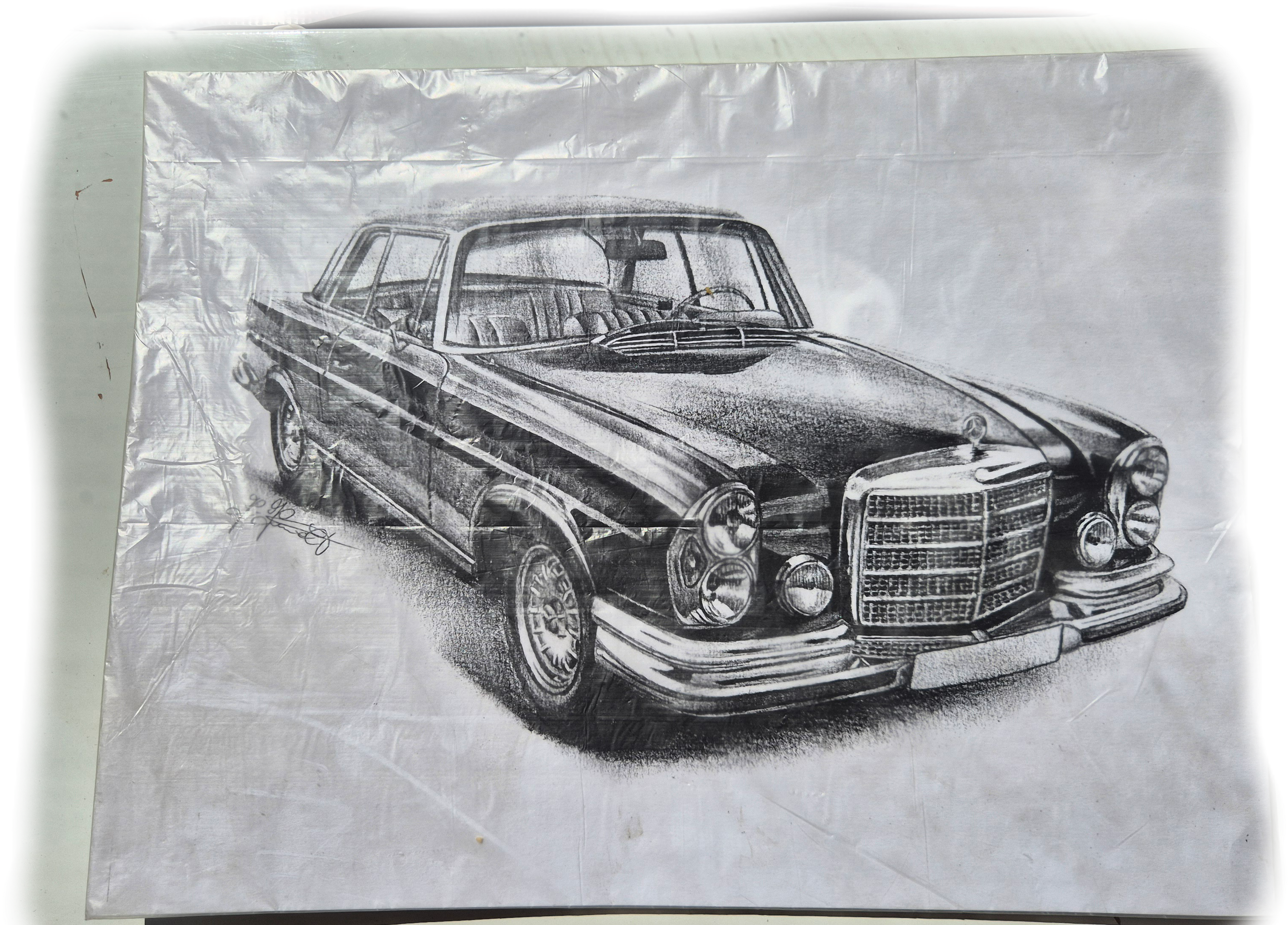 Zeichnung Mercedes Benz W111 *KULT*  