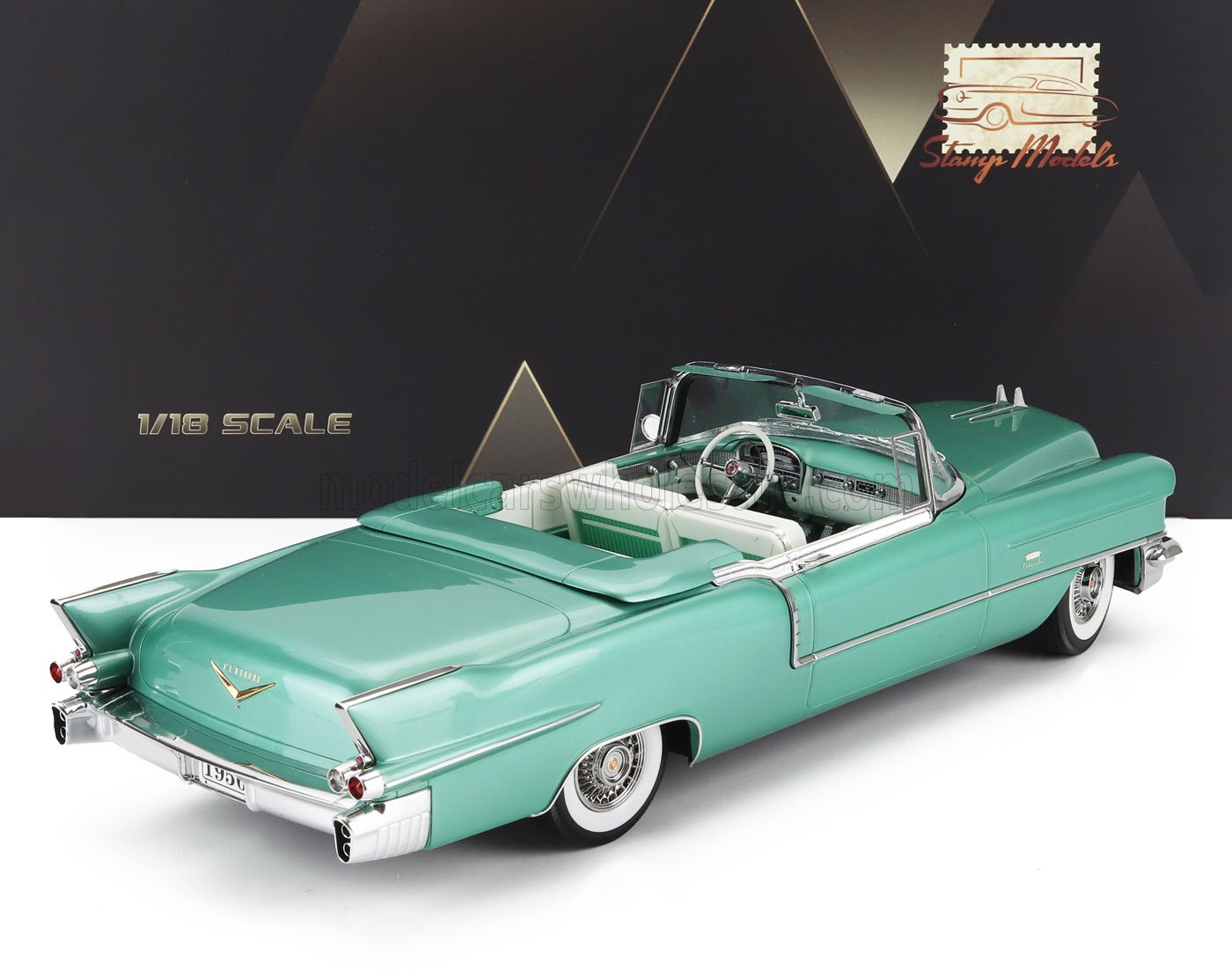 Cadillac Eldorado Biarritz Open Roof roof emerald Green 1956 STM1956005 1:18 Stamp Models GLM