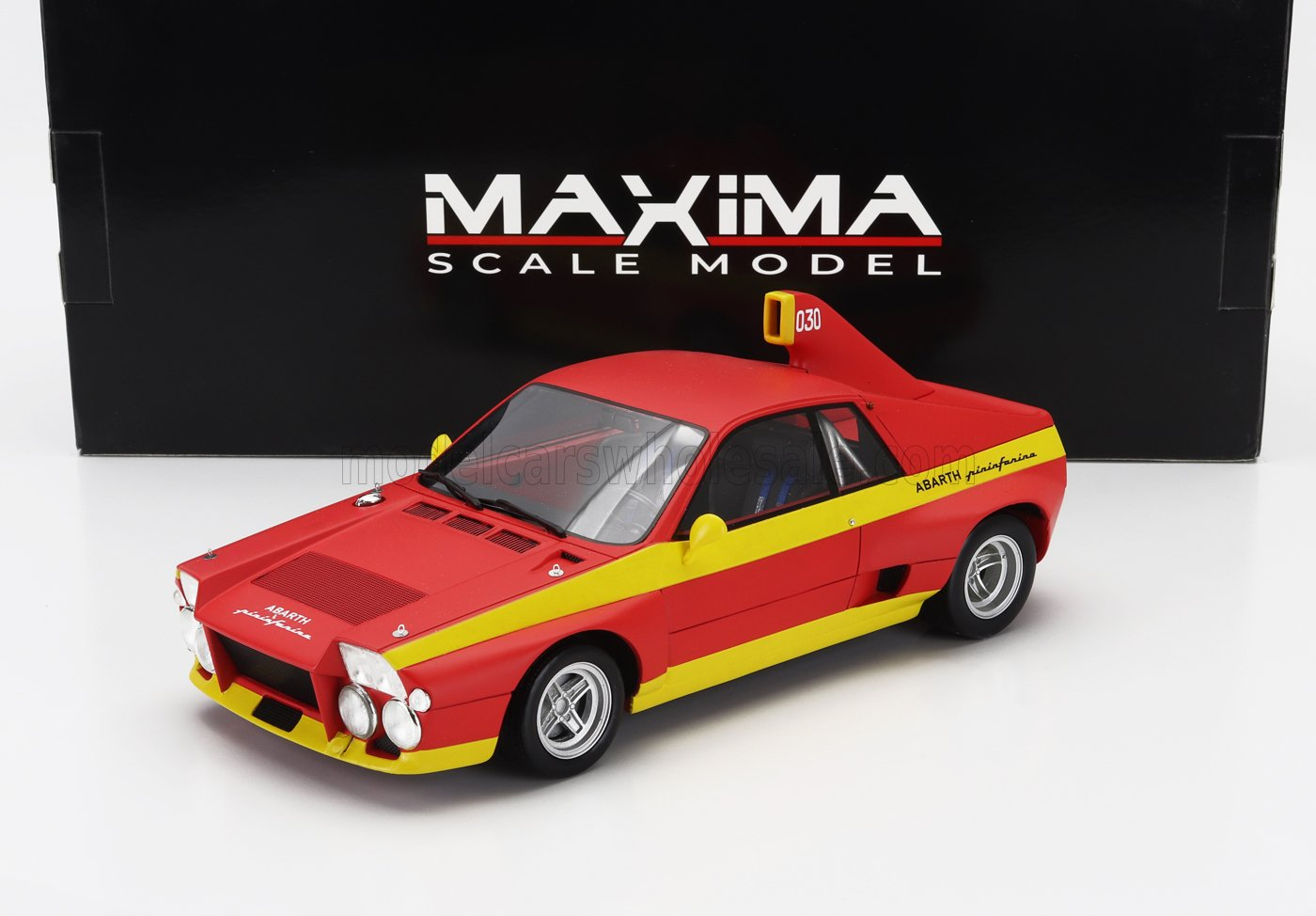 ABARTH SE030 PININFARINA ROAD TEST 1974  MATT RED YELLOW 1:18 MAXIMA 