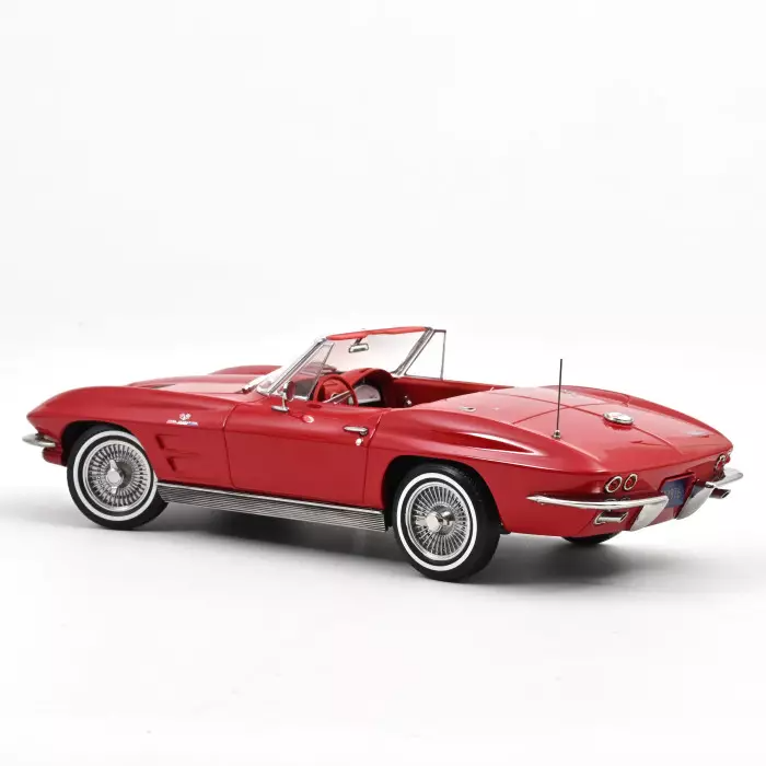 CHEVROLET CORVETTE STING RAY CABRIOLET 1963 RIVERSIDE RED 1:18 Norev 