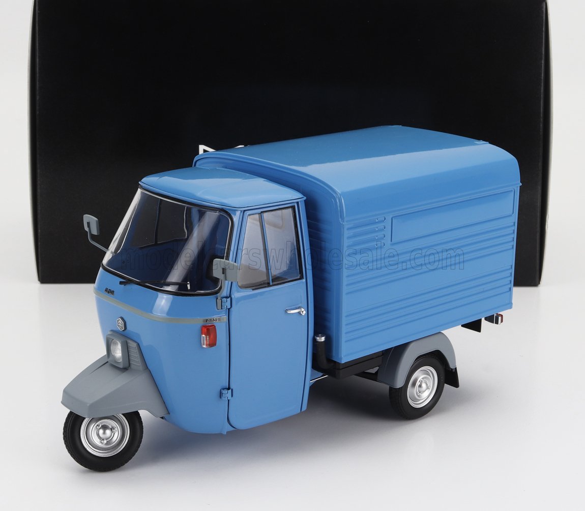 PIAGGIO APE P501 KASTEN TRANSPORTER1979 Blu 1:18 Mitica