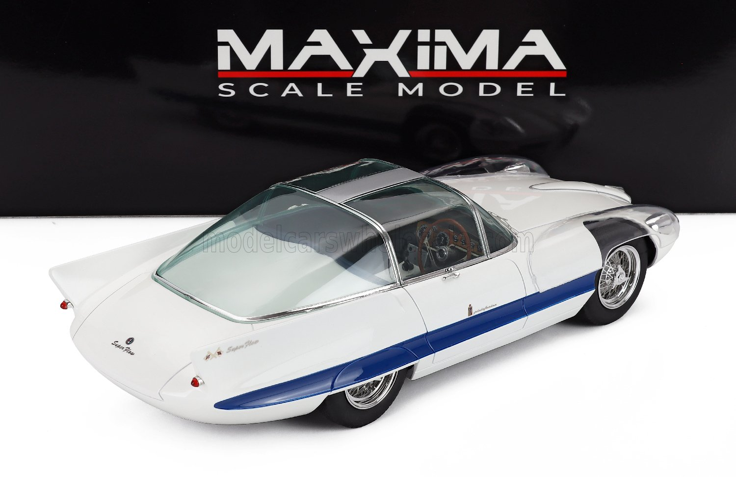 ALFA ROMEO 6C 3000 SUPERFLOW I PININFARINA 1956  WHITE SILVER 1:18 MAXIMA