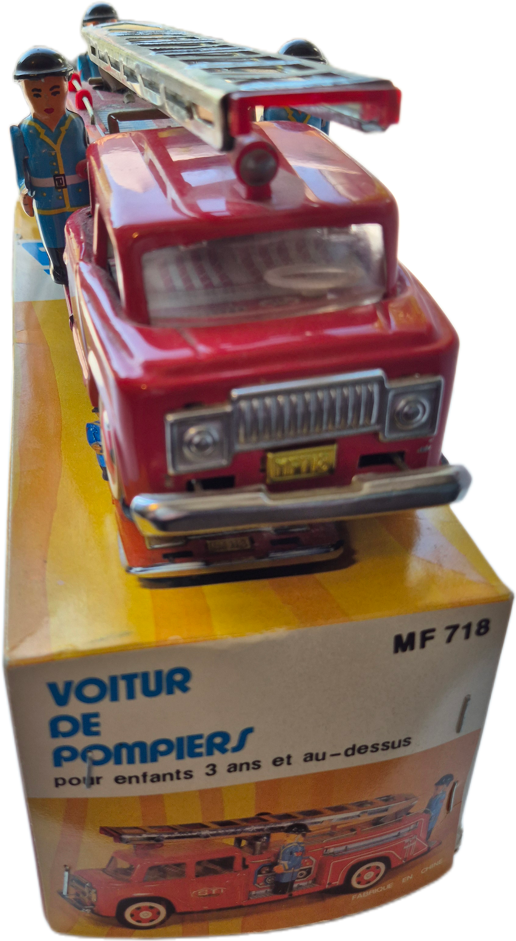 Firetruck Feuerwehrauto mit Sirene Blechspielzeug 