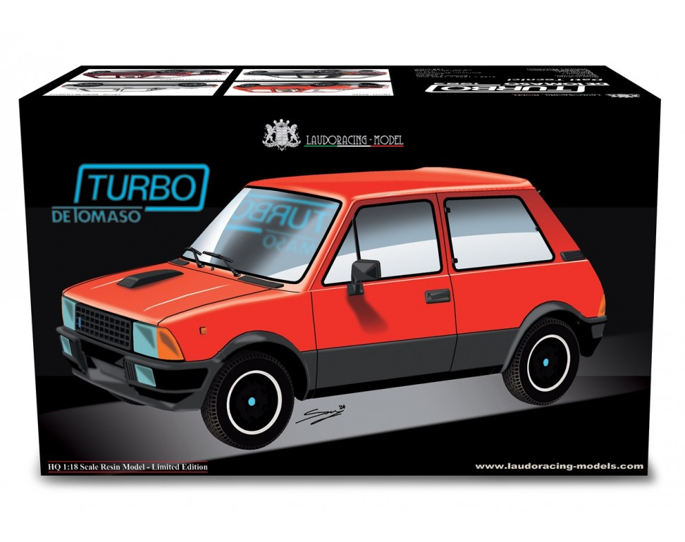 INNOCENTI DE TOMASO TURBO 1983 Schwarz  LM174C 1:18 1:18 Laudoracing Model