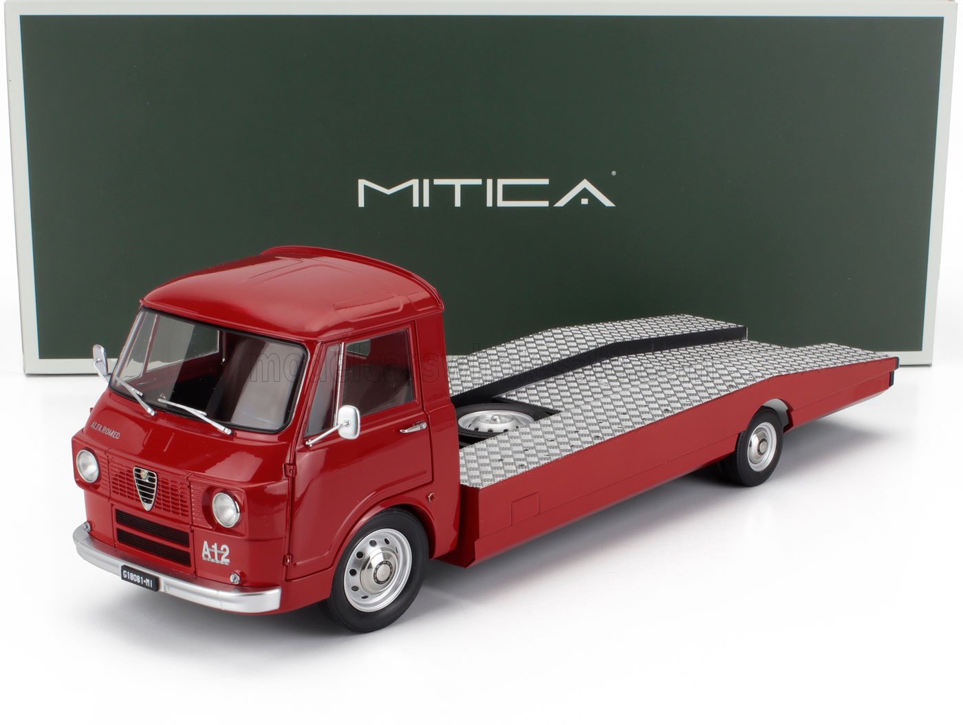 ALFA ROMEO A12 (F12) PRIMA SERIE 1967 ABSCHLEPPWAGEN DÉPANNEUSE RED 1:18 Mitica