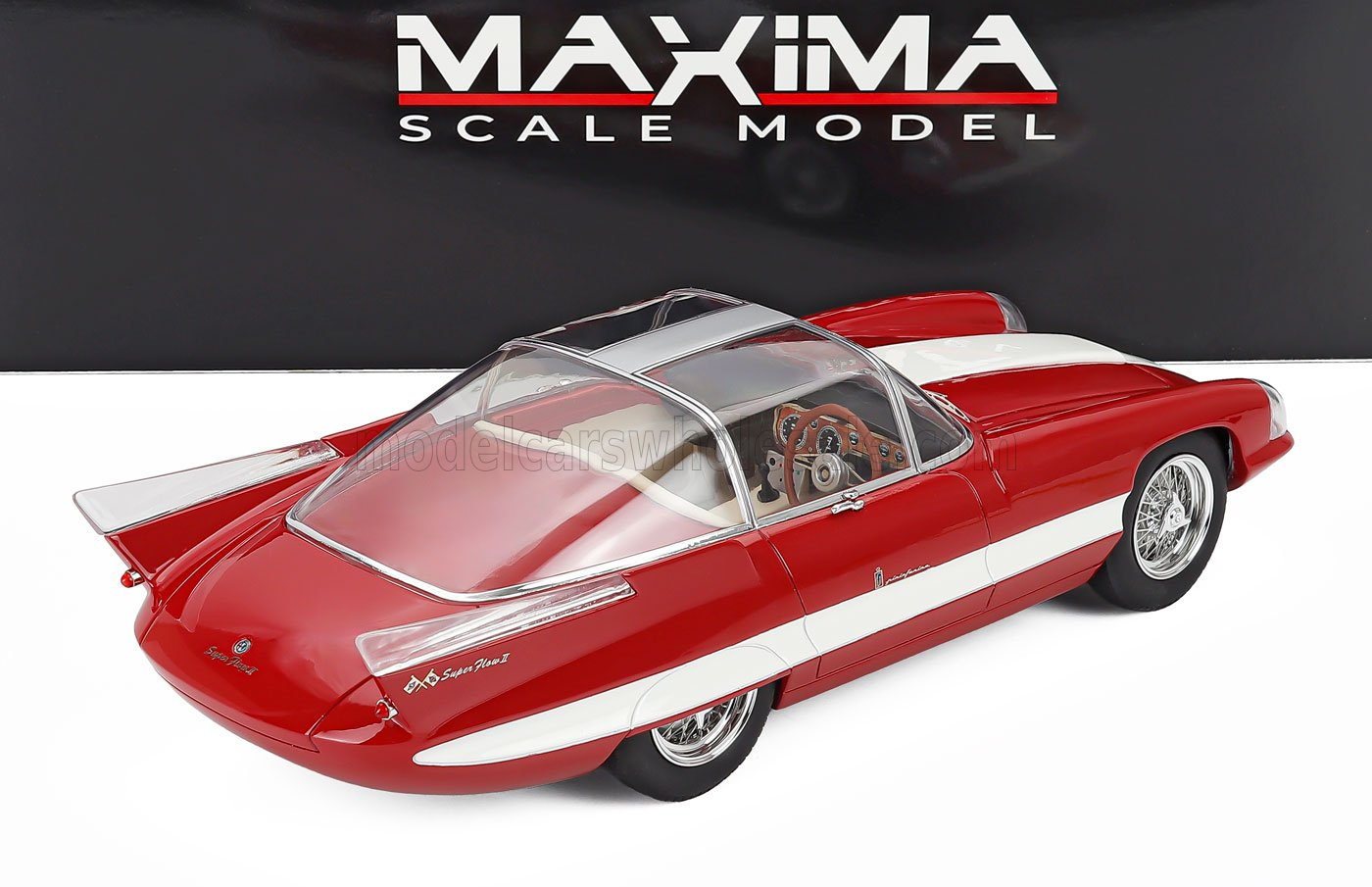 ALFA ROMEO 6C 3000 SUPERFLOW I PININFARINA 1956  RED WHITE 1:18 MAXIMA