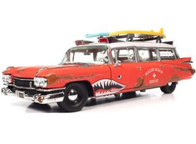Cadillac Eldorado Ambulance Surf Shark, Faded Rusty Red  AW312  1:18 Autoworld