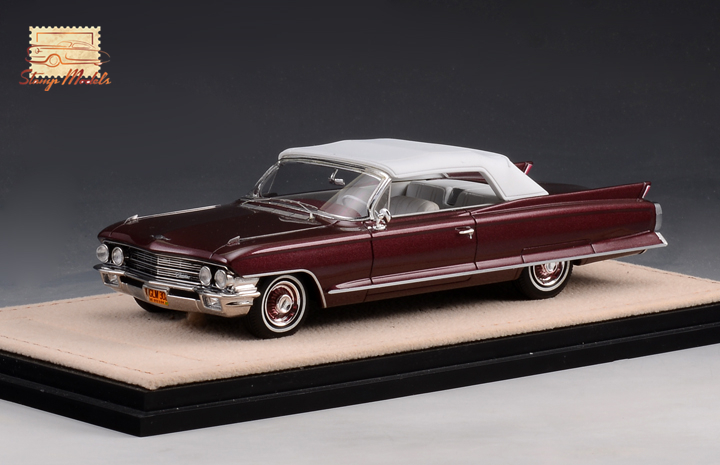 Cadillac Series 62 Convertible burgundy closed 1962 STM62304 1:43 Stamp Models GLM