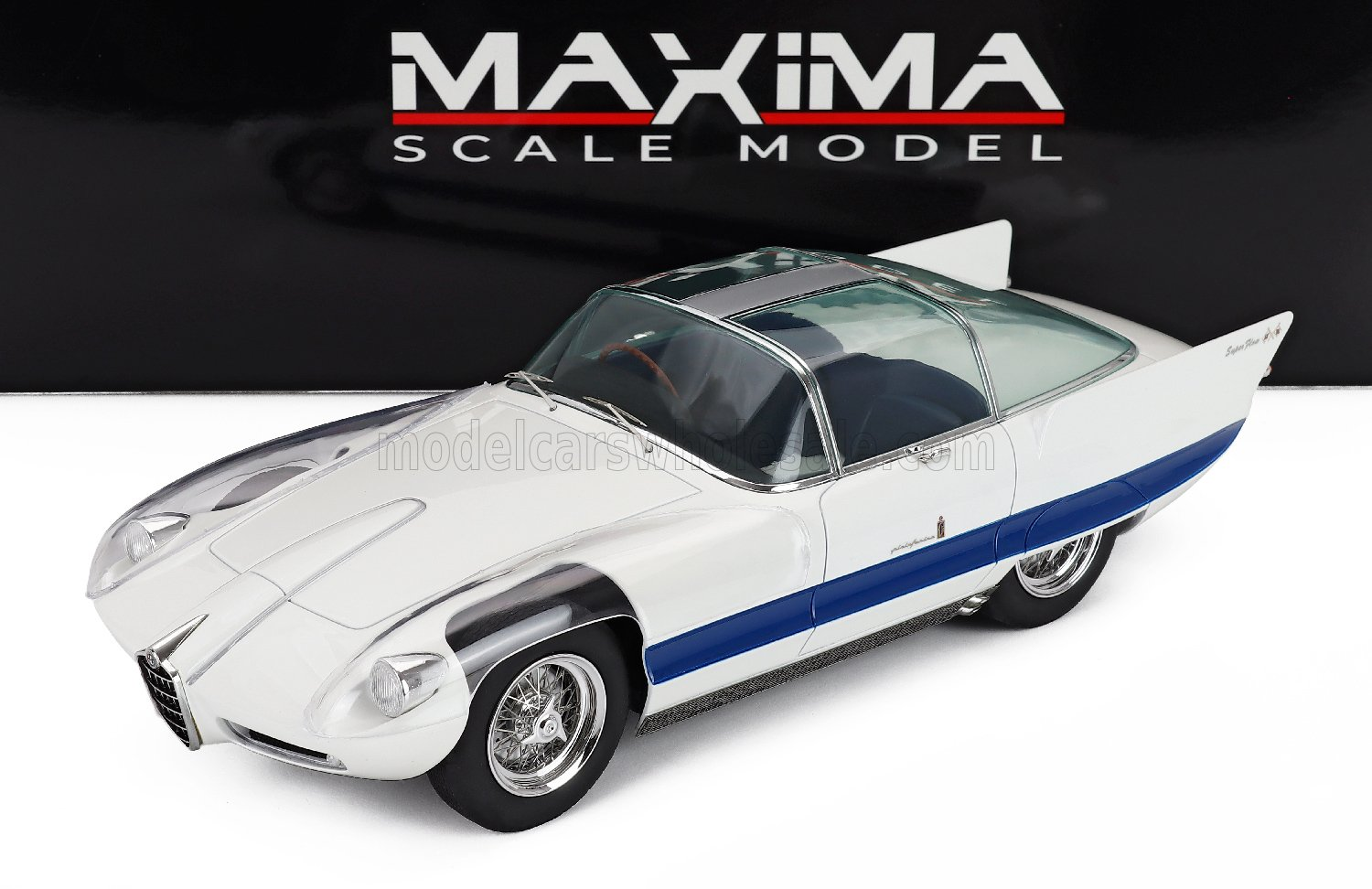 ALFA ROMEO 6C 3000 SUPERFLOW I PININFARINA 1956  WHITE SILVER 1:18 MAXIMA