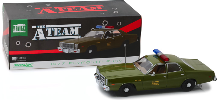 Plymouth Fury US Army 1977 THe A-Team 1:18 Greenlight