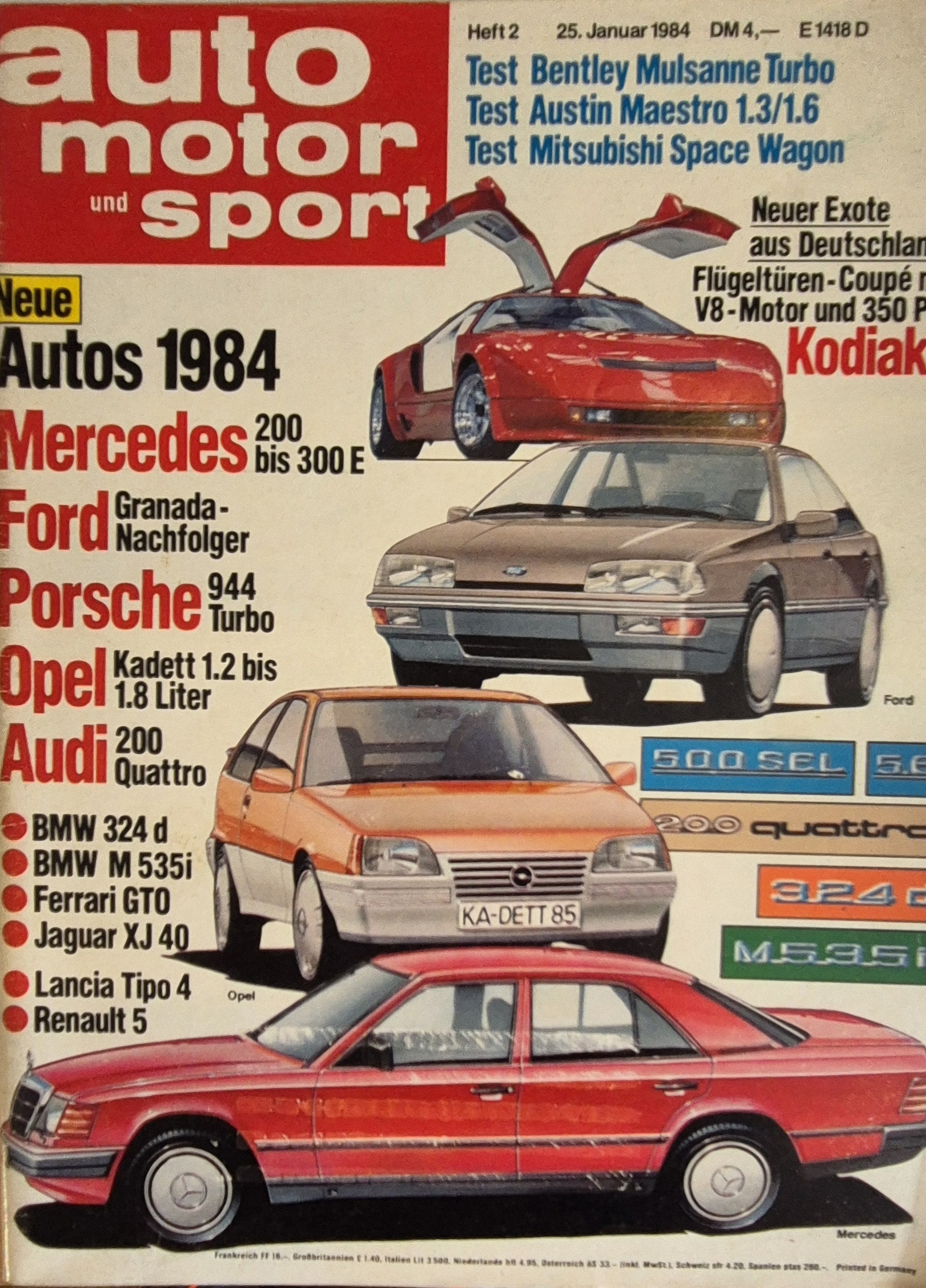 Auto Motor und Sport Heft 25. Januar 1984 