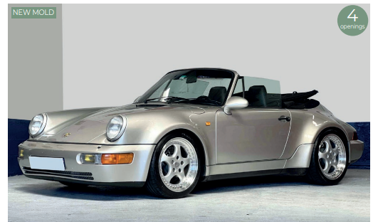Porsche 911 Turbo Look Cabriolet 1992 Zermattsilber metallic 1:18 Norev