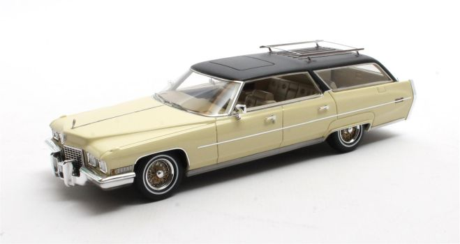 Cadillac DeVille Wagon (1972) - Personal car from Elvis Presley - creme/black 1:18 Matrix 