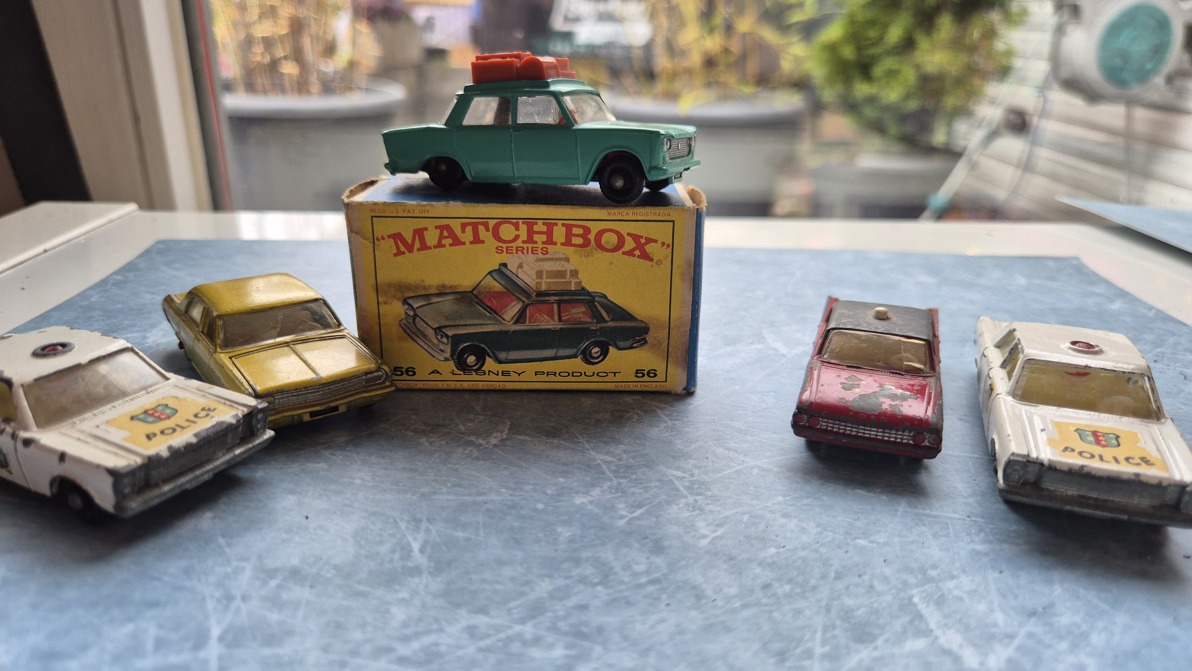 Set Ford Galaxie Opel Diplomat Fiat 1500 Ford Fairlane 1:64 Matchbox Lesney