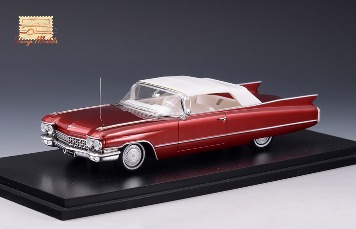 Cadillac Series 62 Convertible Pompeian Red Metallic Closed STM60302  1:43 Stamp Models GLM
