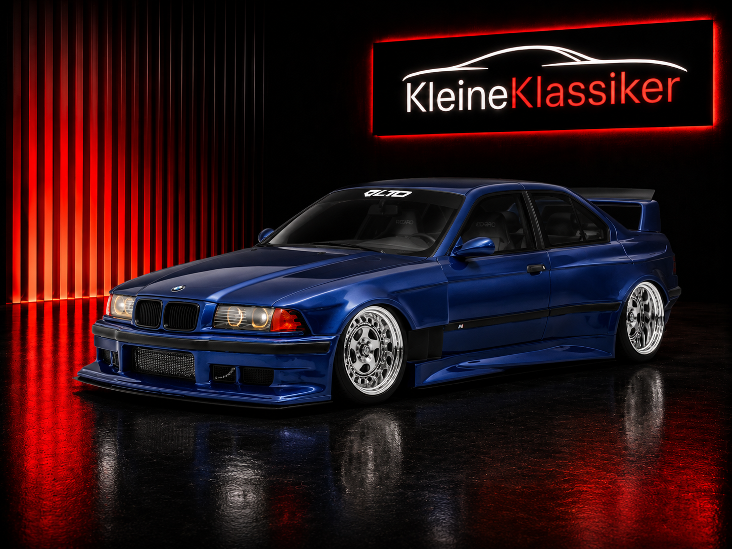 BMW E36 LTO SEDAN TURBO KHYZYL SALEEM AVUS BLUE 2023 OT1174 1:18 Otto Models 