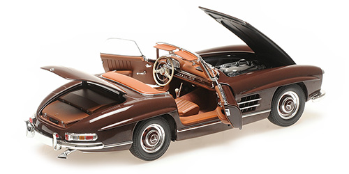 MERCEDES BENZ 300 SL ROADSTER (W198) 1957 DARK RED - L.E. 307 pcs. 1:18 Minichamps 
