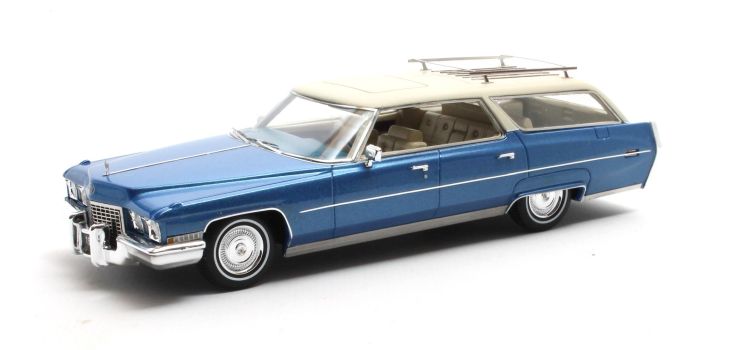 Cadillac DeVille Wagon (1972) - blue met./cream 1:18 Matrix 