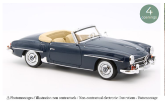 MERCEDES BENZ 190 SL 1957 MIDDLE BLUE 1:18 Norev 