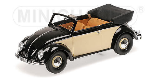 VW Käfer Cabriolet 1949 schwarz/creme 1:18 Minichamps